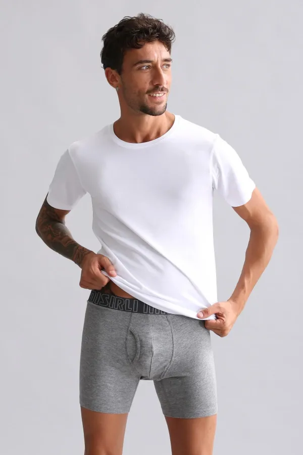 Débardeur/T-shirt blanc à col rond et coupe ajustée en bambou égyptien Hercules