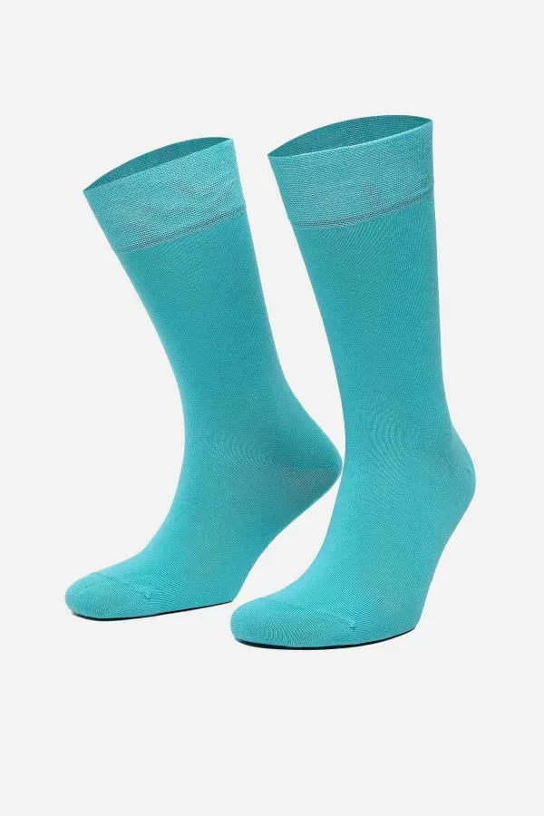 Mısırlı Erkek Organik Pamuklu Tekli Soket Çorap Mavi