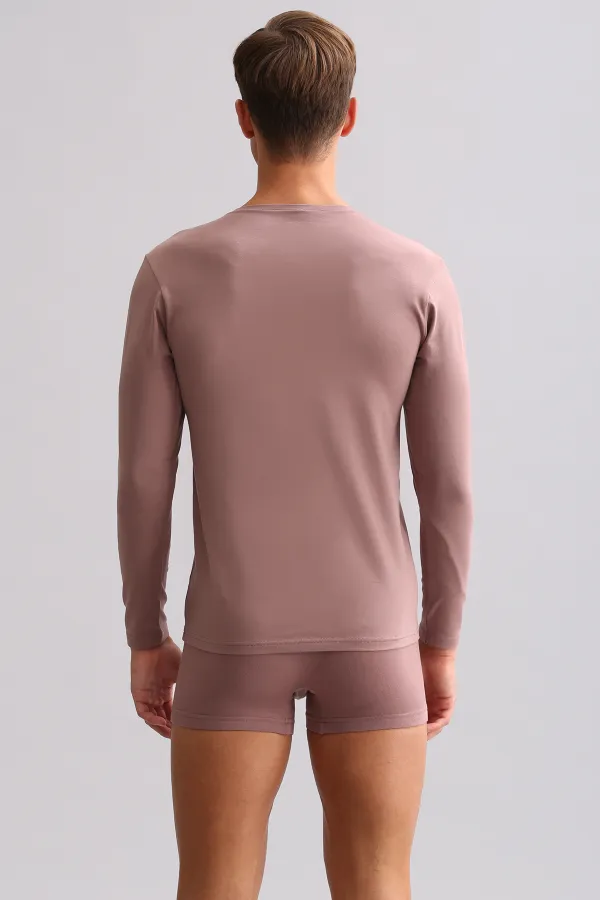 BAMBU HERCULES Slim Fit Bisiklet Yaka Uzun Kollu Erkek  Fanila Lavender