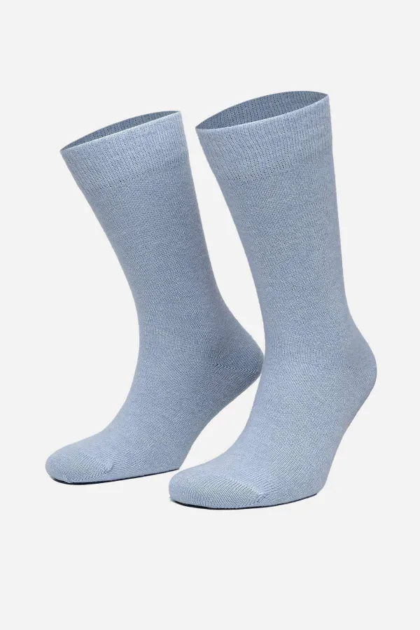 Mısırlı Erkek Koyun Yünü Tekli Soket Çorap Mavi