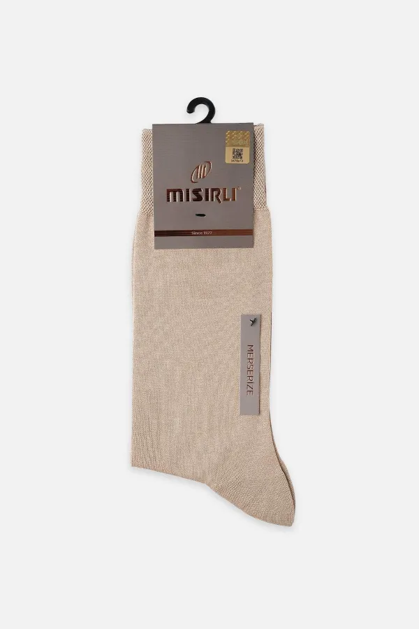 Mısırlı Men's Mercerized Single Summer Ankle Socks Dark Beige