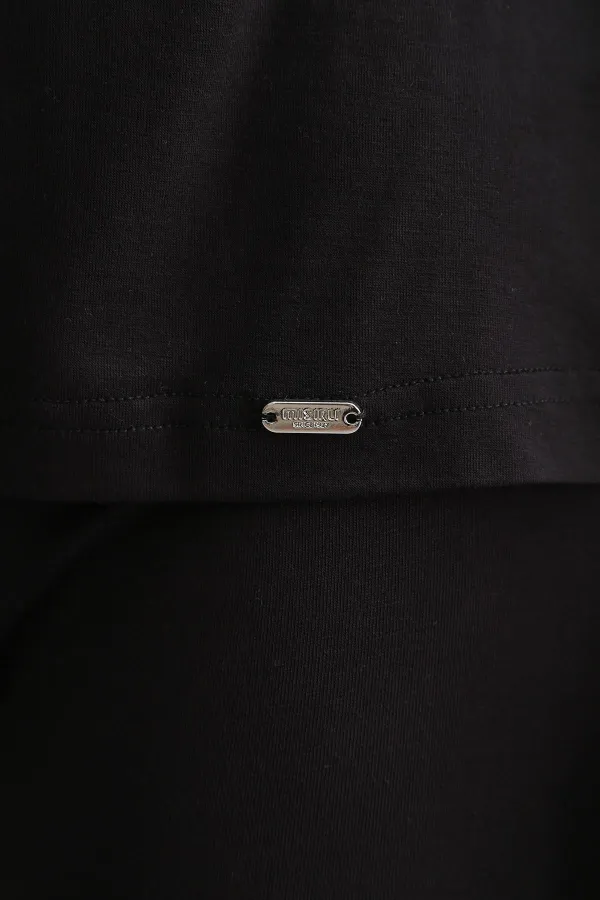 Mısırlı ORGANIC Pamuklu ZEUS LUXURY Regular Fit V Yaka Sporcu Atlet / T-Shirt Siyah