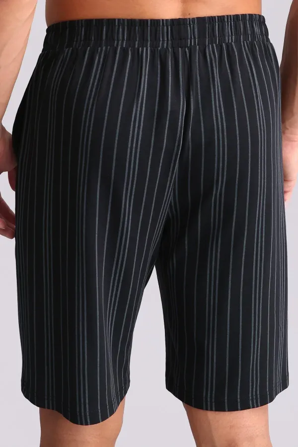 Short de pyjama en bambou noir pour homme, style égyptien