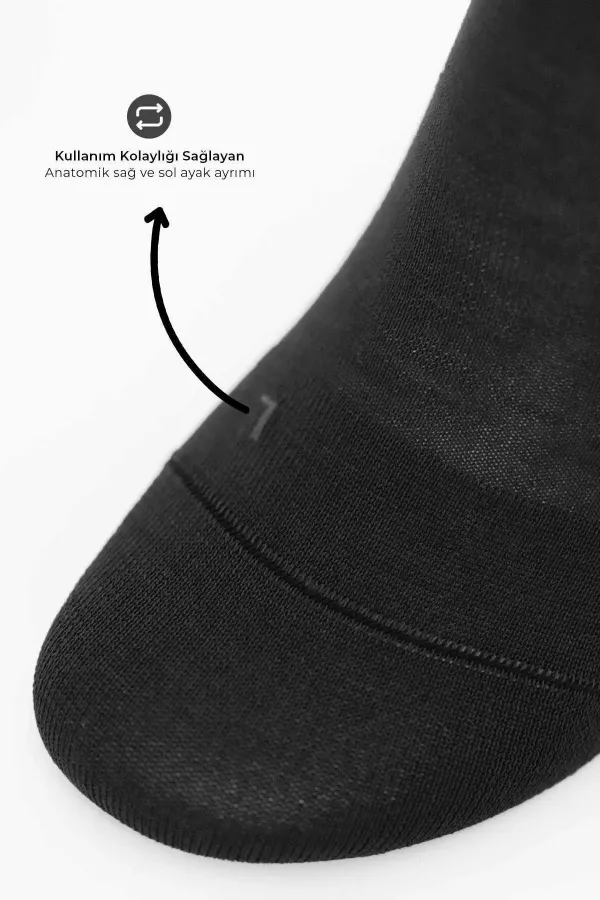 Chaussettes égyptiennes mercerisées ergonomiques brodées ultra-fines pour hommes, noires