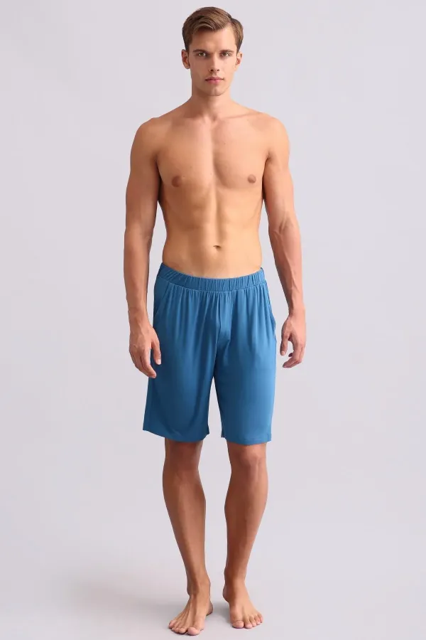 Short de pyjama en modal pour homme, bleu marine foncé