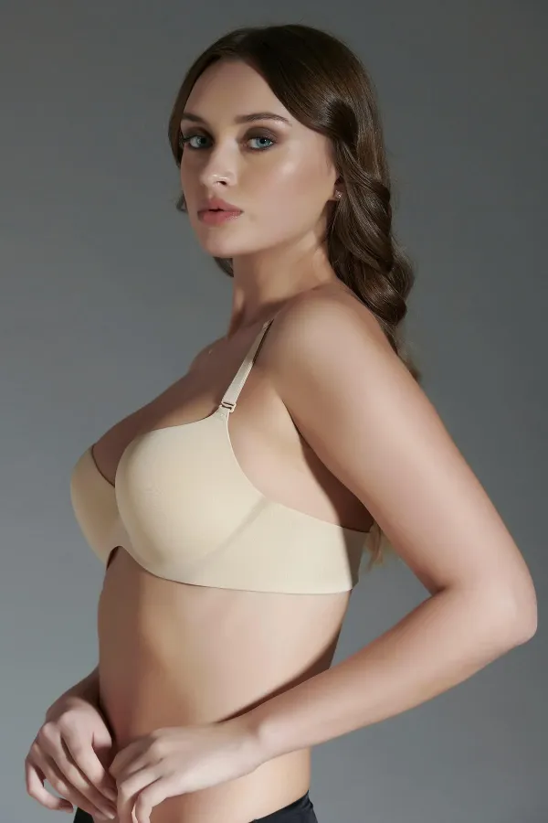 Mısırlı New Bra Unpadded Laser Cut Bra Beige