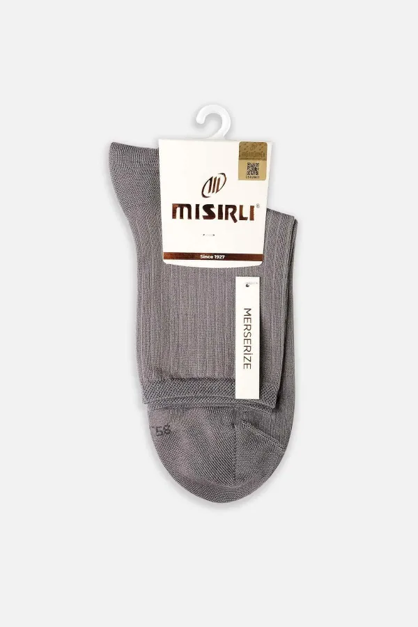 Mısırlı Kadın Merserize Tekli Soket Çorap Gri