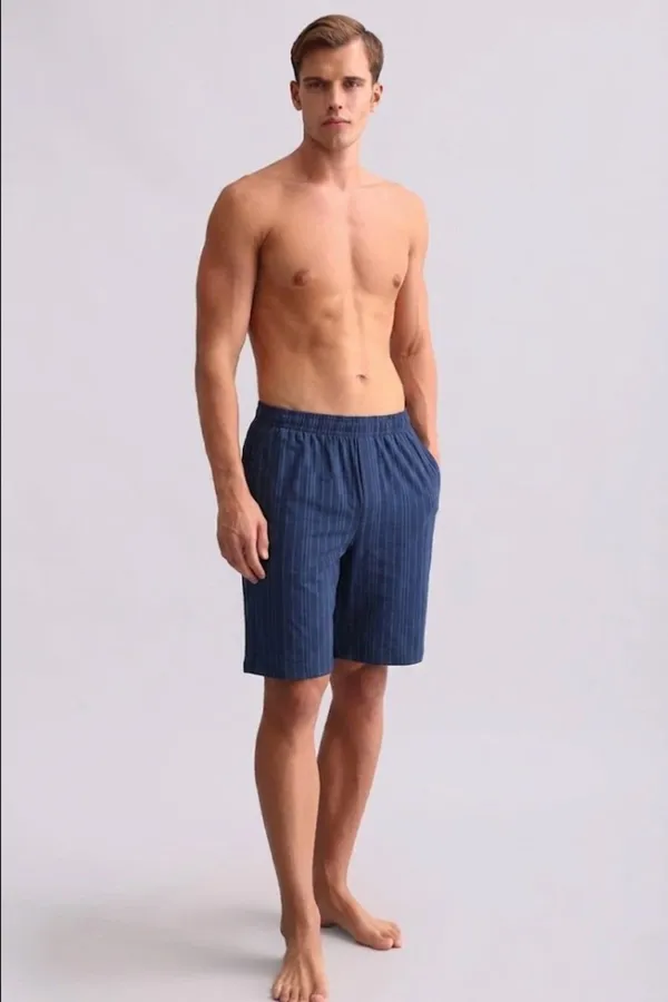 Mısırlı Erkek Bambu Pijama Şort Lacivert