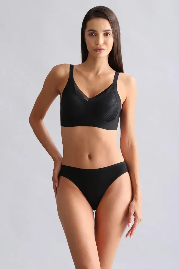 Mısırlı Modal By TENCEL HERA İnce Lastikli 3'Lü Brazillian Külot Siyah