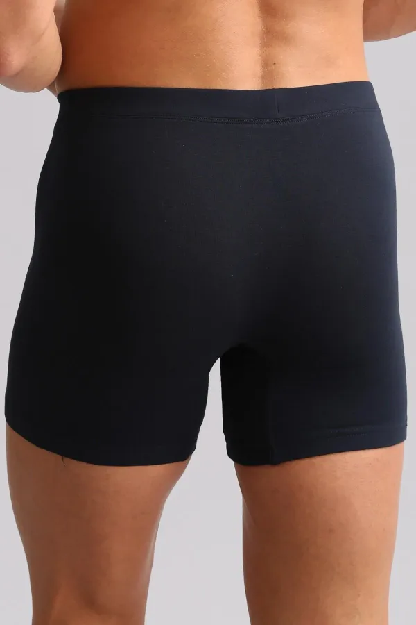 Mısırlı ORGANIC Pamuklu ZEUS LUXURY Regular Fit Metal Armalı Long Boxer Lacivert