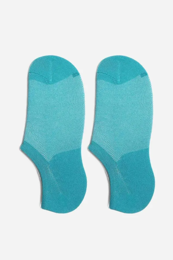 Chaussettes invisibles d'été en coton égyptien pour femmes, bleues