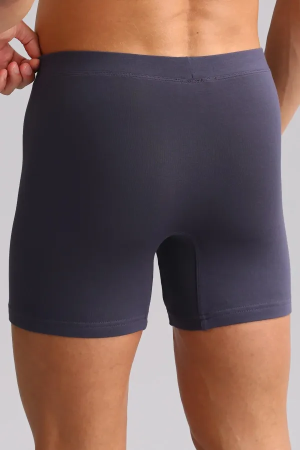 Mısırlı BAMBU ZEUS LUXURY Regular Fit Metal Armalı Long Boxer Antrasit