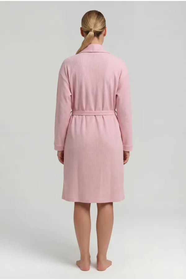 Robe courte gaufrée en coton pour femme, rose clair, style égyptien