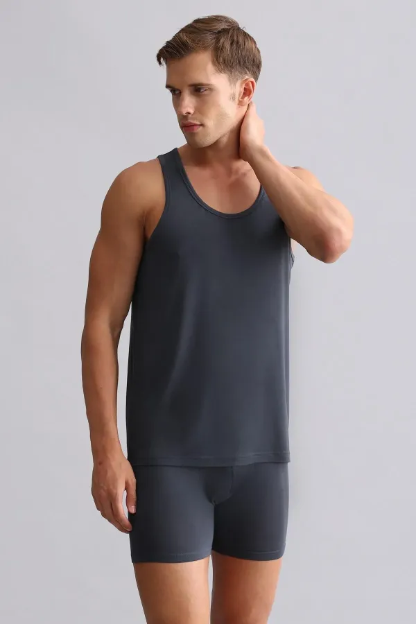 Mısırlı BAMBU ZEUS Regular Fit Basic Atlet / T-Shirt Antrasit