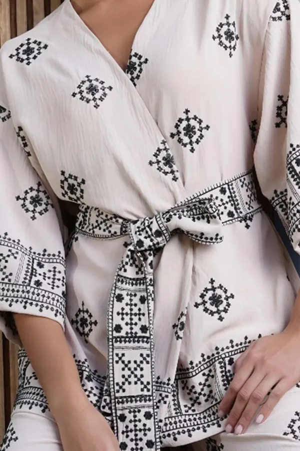 Mısırlı Kadın Kimono Takım Espresso