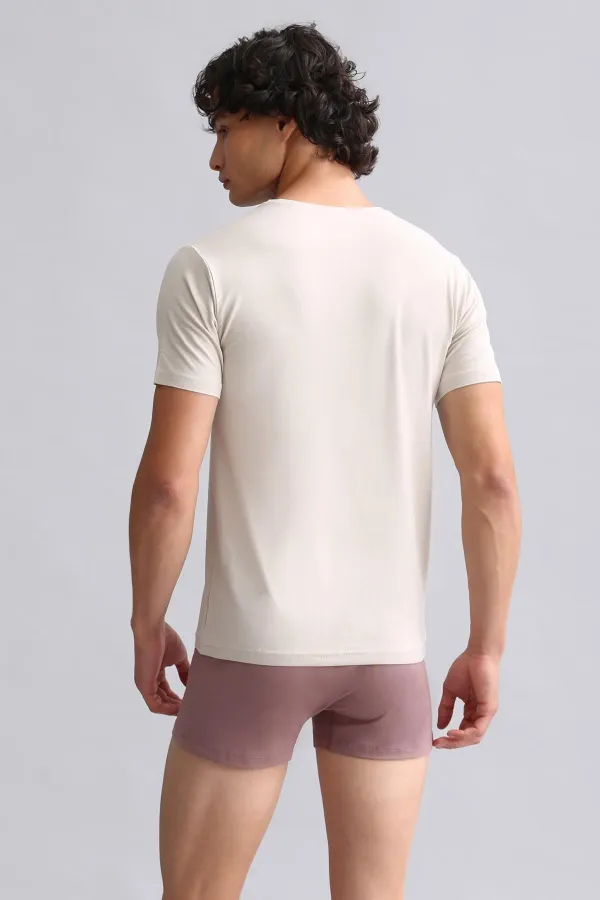 Mısırlı BAMBU HERCULES Slim Fit V Yaka Fanila / T-Shirt Toprak Bej