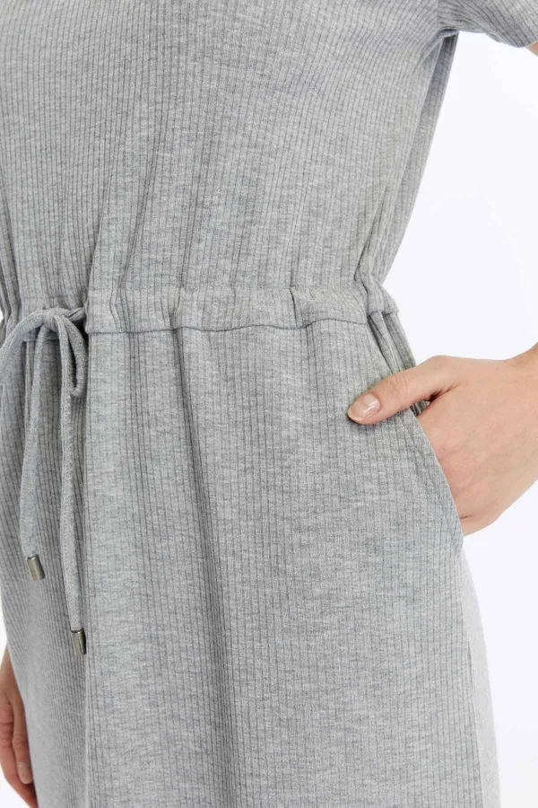 Mısırlı Ribbed Dress Grey Melange