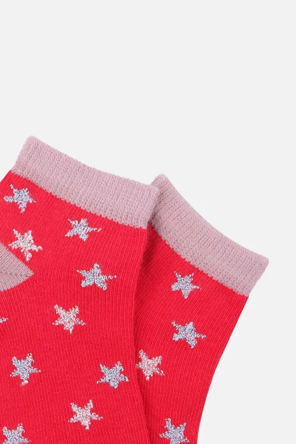 Chaussettes bottines bébé unisexes en coton égyptien, motif étoiles, lot de 3 paires