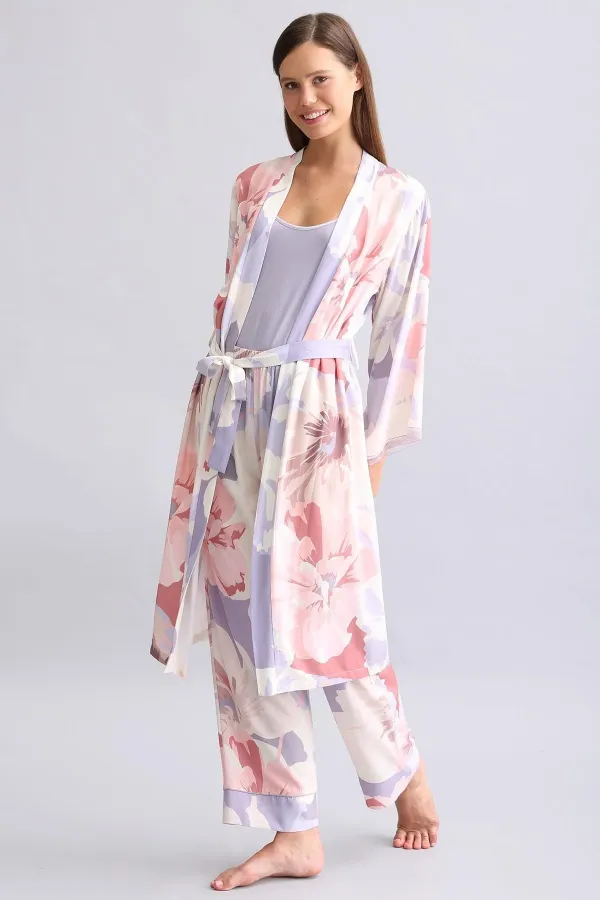 Mısırlı Women's Bamboo Robe Dark Lilac