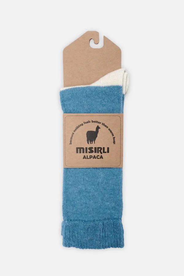 Chaussettes simples en laine d'alpaga pour homme, turquoise, d'origine égyptienne