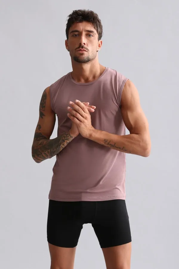 Mısırlı Modal By TENCEL HERCULES Slim Fit Bisiklet Yaka Sporcu Atlet / T-Shirt Lavender