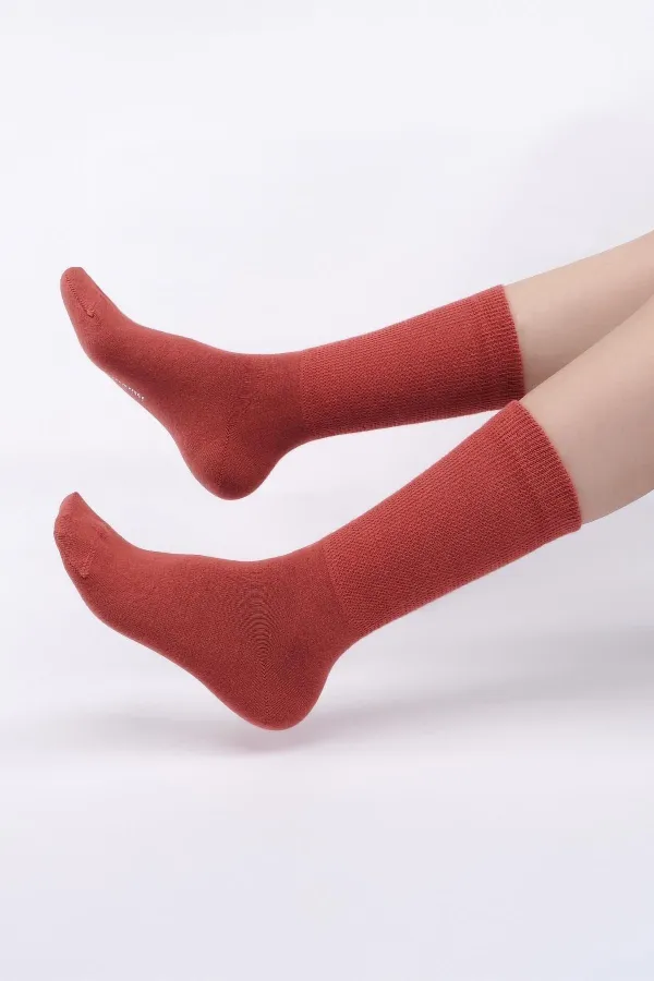 Chaussettes courtes pour femmes égyptiennes, contenant 10 % d'argent, couleur tuile