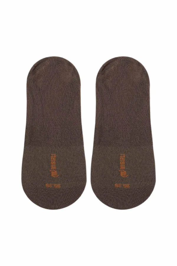 Mısırlı Kadın Bambu Tekli Yazlık Babet Çorap Kahverengi