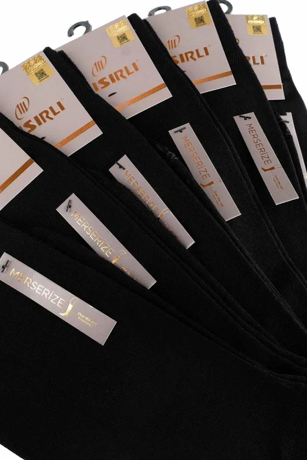 Mısırlı Erkek Merserize Kutulu 6 Çift Uzun Çorap Siyah