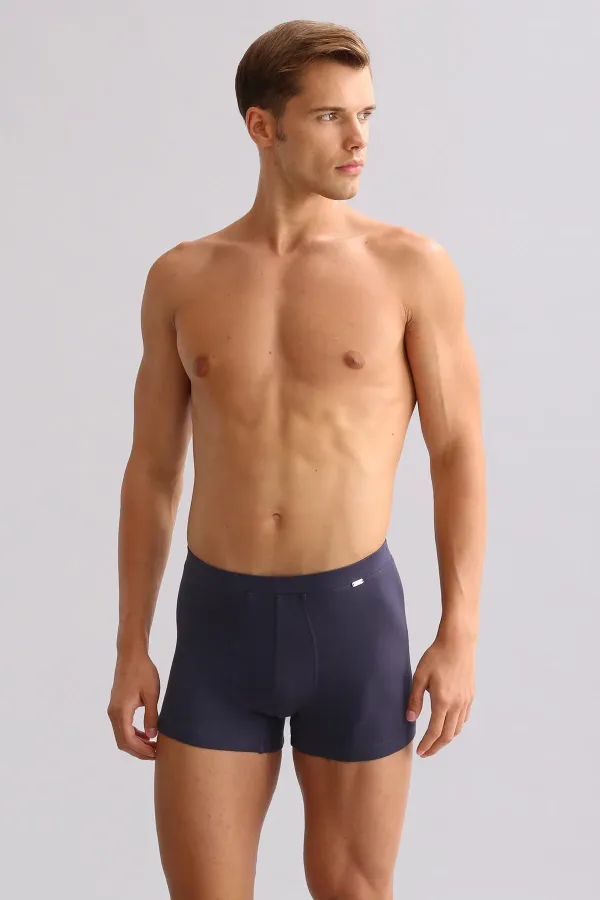 Boxer ZEUS LUXURY coupe classique avec emblème métallique, coton biologique égyptien, anthracite