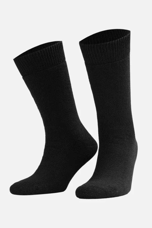 Chaussettes thermiques unisexes égyptiennes noires à une seule prise
