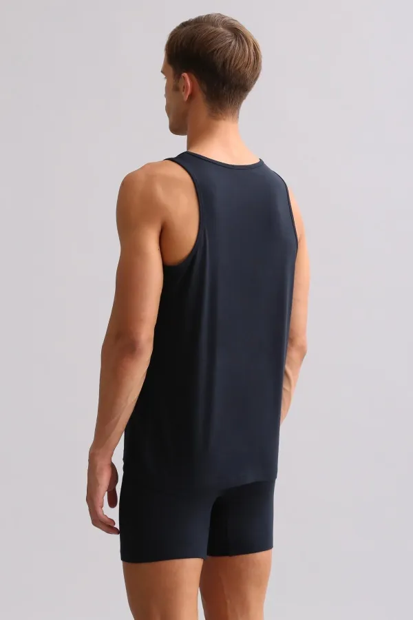 Mısırlı BAMBOO ZEUS LUXURY Regular Fit Basic Tank Top Navy Blue