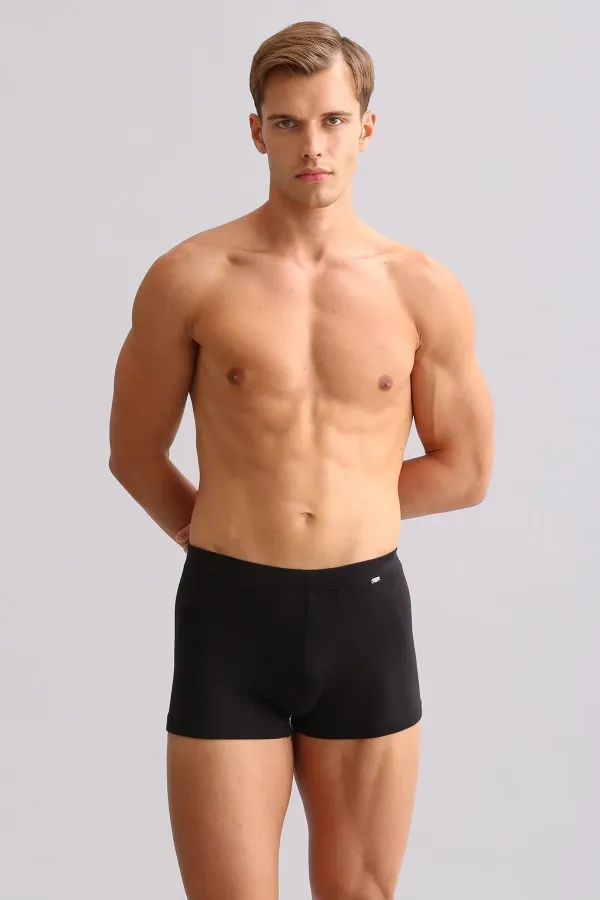 Mısırlı BAMBU ZEUS LUXURY Regular Fit Metal Armalı Boxer Siyah
