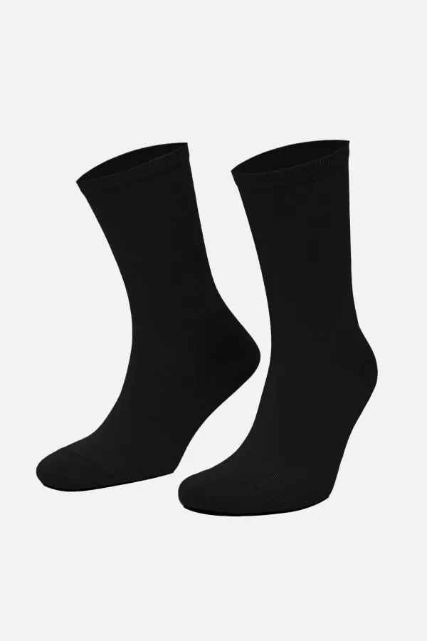 Mısırlı Kadın Organik Pamuklu Tekli Soket Çorap Siyah