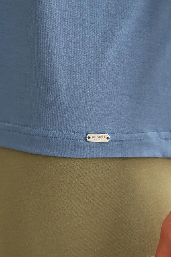 Mısırlı ORGANIC Pamuklu ZEUS LUXURY Regular Fit Bisiklet Yaka Fanila / T-Shirt Gece Mavisi