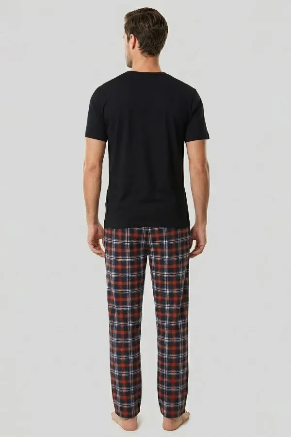 Mısırlı Erkek Pamuk Ekoseli Alt Pijama Oranj Mısırlı Erkek Pamuk Ekoseli Alt Pijama Oranj
