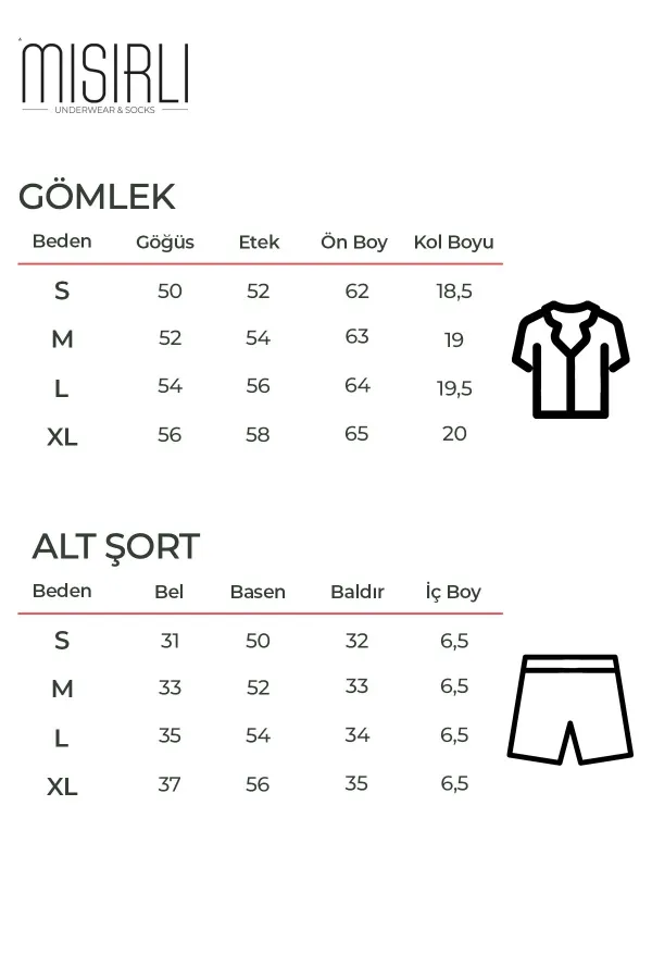 Pamuklu Kısa Kollu Gömlek Şortlu Takım AÇIK SARI