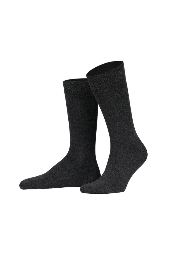 Erkek Organik Pamuklu Kışlık 4 Çift Soket Çorap Antrasit
