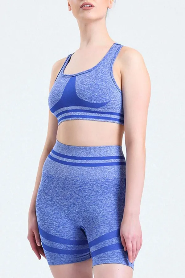 Mısırlı Women's Hip Shaping Bralette-Shorts Leggings Set (Navy Blue)