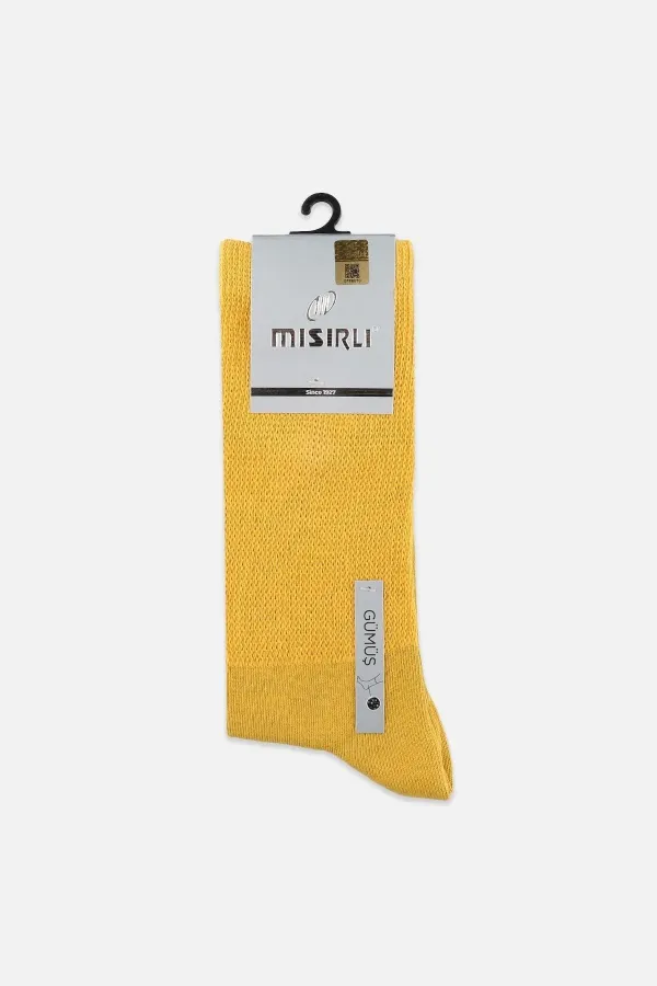 Egyptian Men's 10% Silver Single Socket Socks Yellow Egyptian Men's 10% Silver Single Socket Socks Yellow