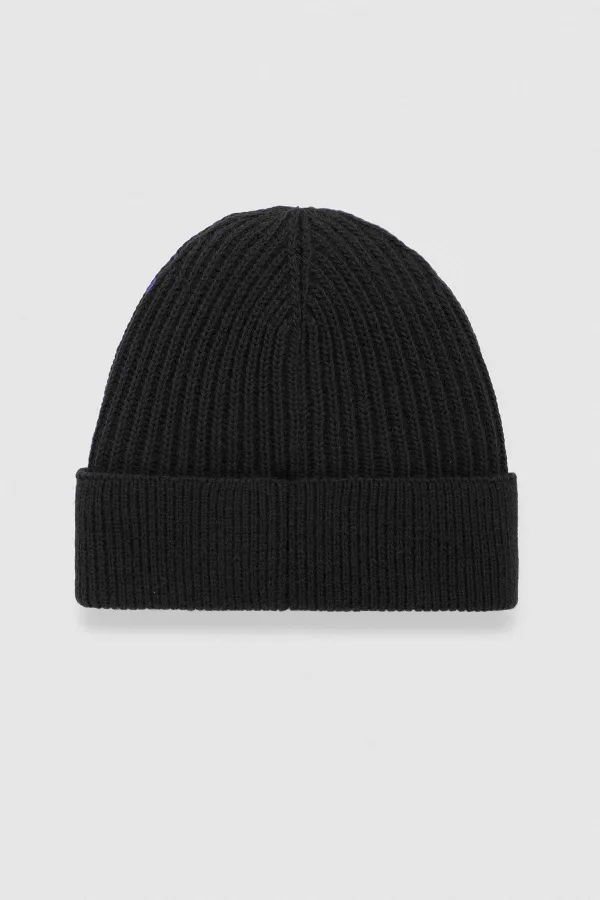 Ensemble écharpe et bonnet unisexe en laine égyptienne - Roseluis Noir