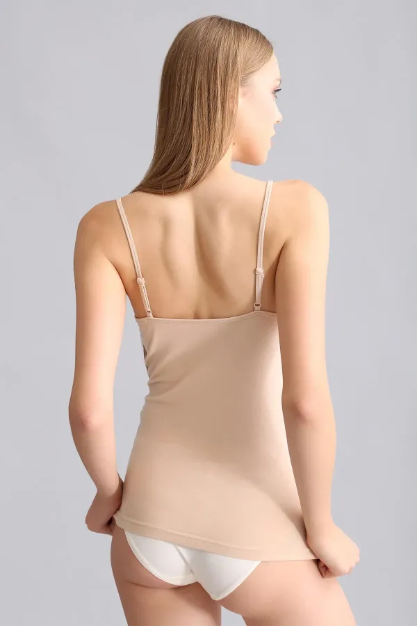 Mısırlı Modal By TENCEL SARAH İnce Askılı Atlet Ten