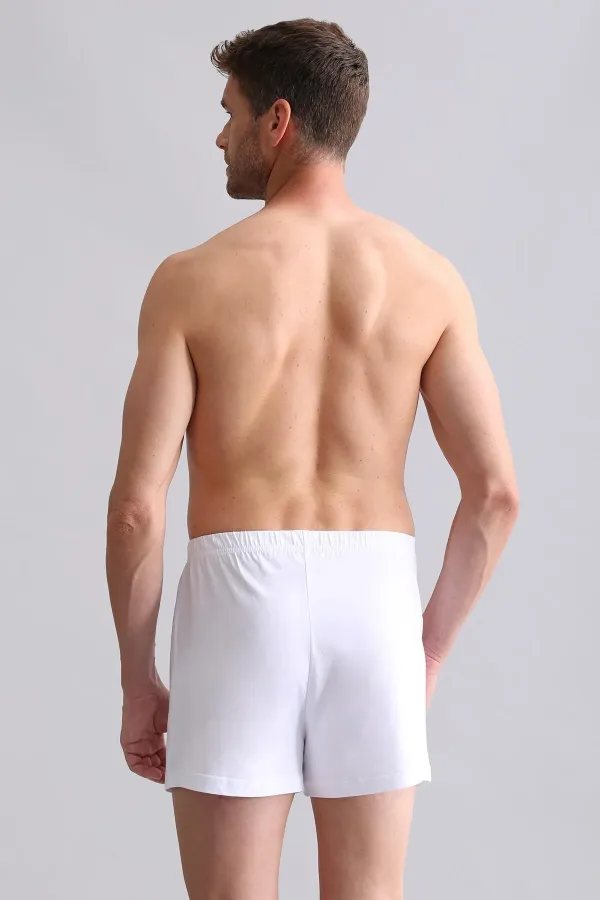 Mısırlı ORGANIC Cotton Relax Loose Fit Button-Down Extra Wide Leg Boxer Shorts White