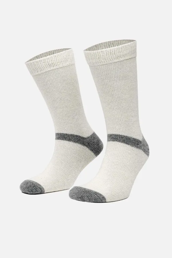 Chaussettes simples en laine d'alpaga pour homme, couleur écru, de fabrication égyptienne