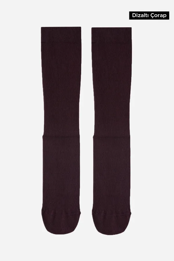 Chaussettes hautes unisexes en coton biologique égyptien, style aviateur et pilote, avec technologie de serrage spéciale, violettes.