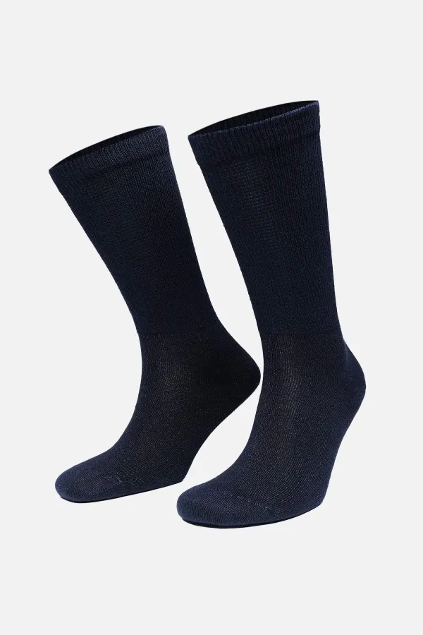 Chaussettes homme à une seule douille en argent 10 %, bleu marine