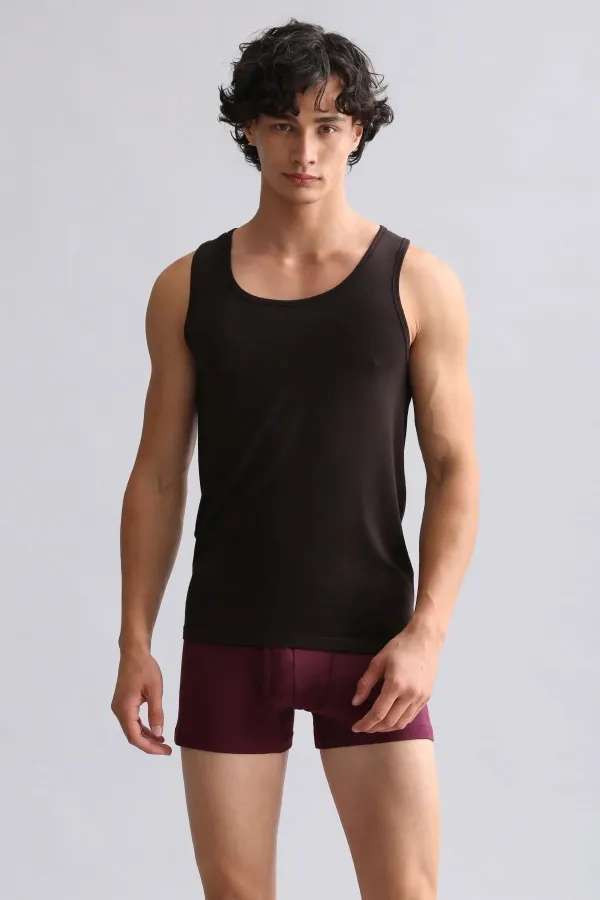 Mısırlı BAMBOO HERCULES Slim Fit Basic Tank Top Brown