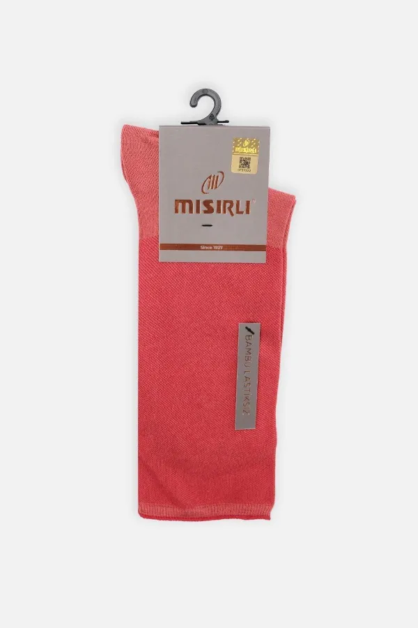 Erkek Bambu Tekli Diabetiker Lastiksiz Soket Çorap Kiremit