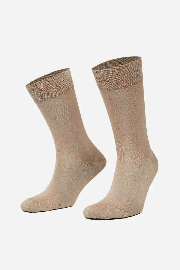 Mısırlı Men's Mercerized Single Summer Ankle Socks, Milky Brown