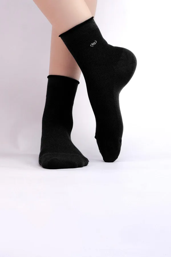 Mısırlı Kadın Bambu Tekli Yazlık Kısa Konç Çorap Siyah