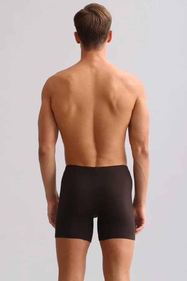 Mısırlı BAMBU ZEUS LUXURY Regular Fit Metal Armalı Long Boxer Kahverengi